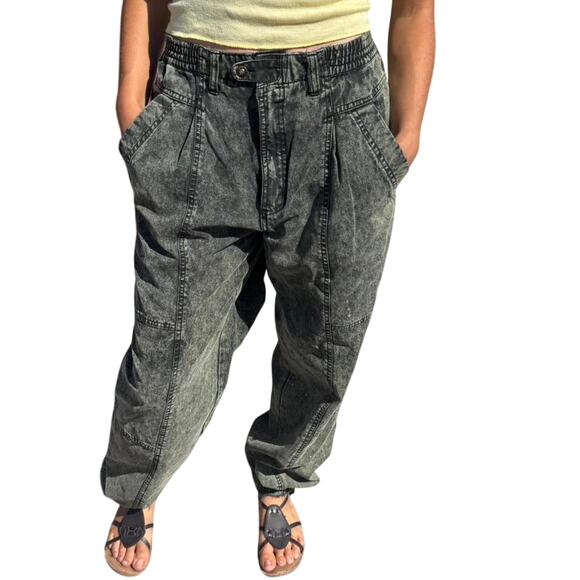 Vintage 90s Acid Wash Cargo Jeans Baggy Utility Pants - Picture 7 of 7